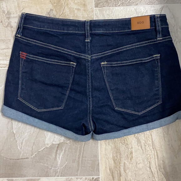 Dark Blue Denim Shortie Shorts - Picture 2 of 6